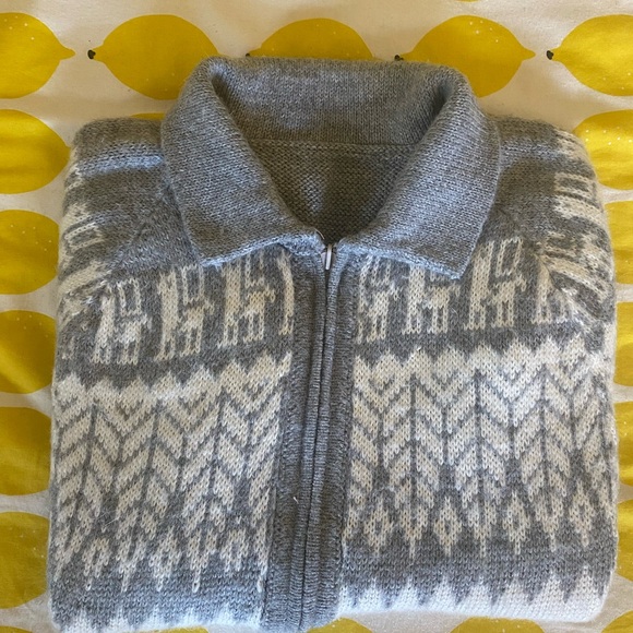 South American Alpaca Wool Zip Up Sweater Women’s Size M - Picture 5 of 8